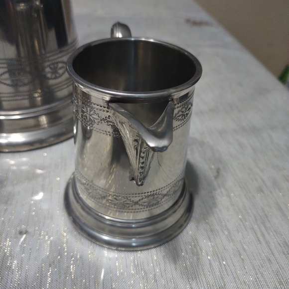 Eales 1779 Hand Chased Fine English Pewter Ornate 3 Piece Coffee Pot  Set - Picture 3 of 8